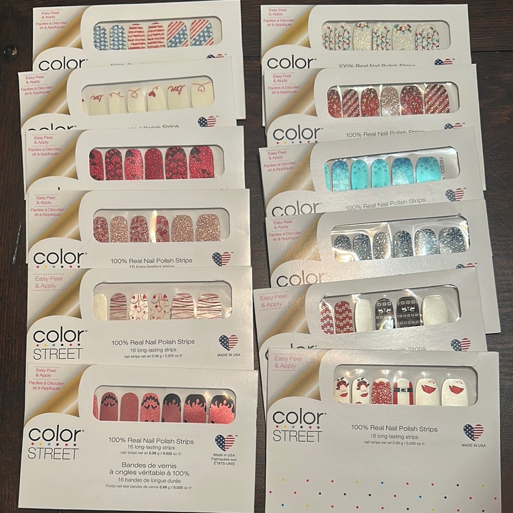 Color Street Lot of 12 brand new sets Holiday designs